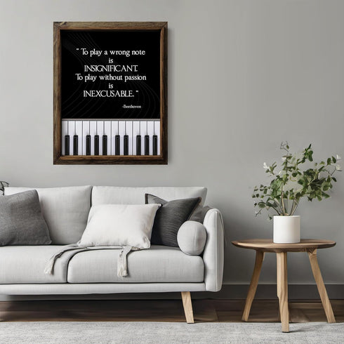 Posterizer 1 pcs-Playing Without Passion-Beethoven Quote-Musical Art Collection-Gift for Music Fans-Gift for Girls, Boys, Teens-Living Room Bedroo...